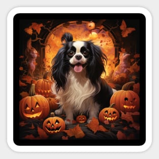 Halloween Japanese spaniel Sticker